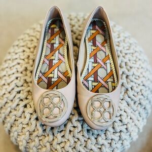 Beige Flats with Geometric Detail